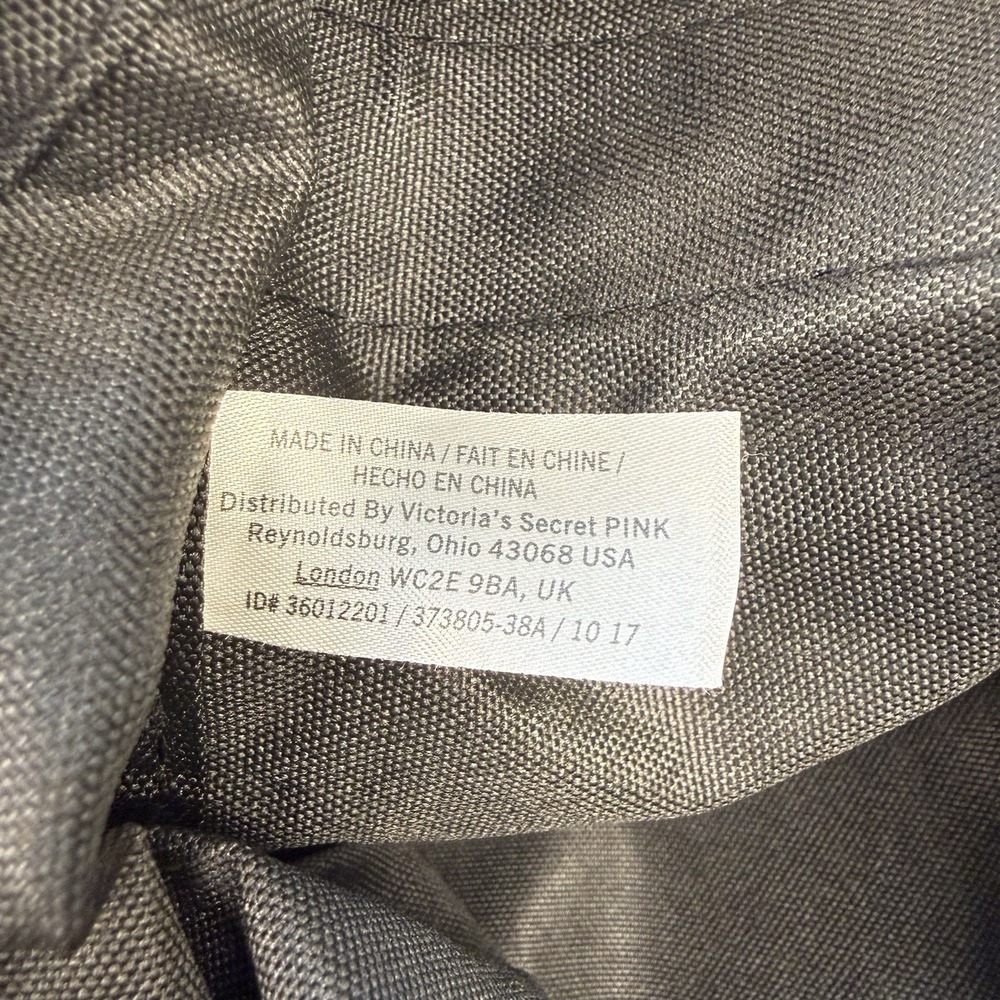 Victoria's Secret PINK ~ Excellent Metallic Drawstring Backpack Black/Silver EUC - Picture 5 of 8